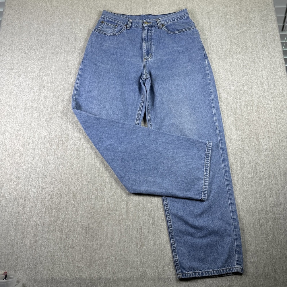 LL Bean Jeans Women 12 Blue Straight Leg Medium Wash Denim Workwear